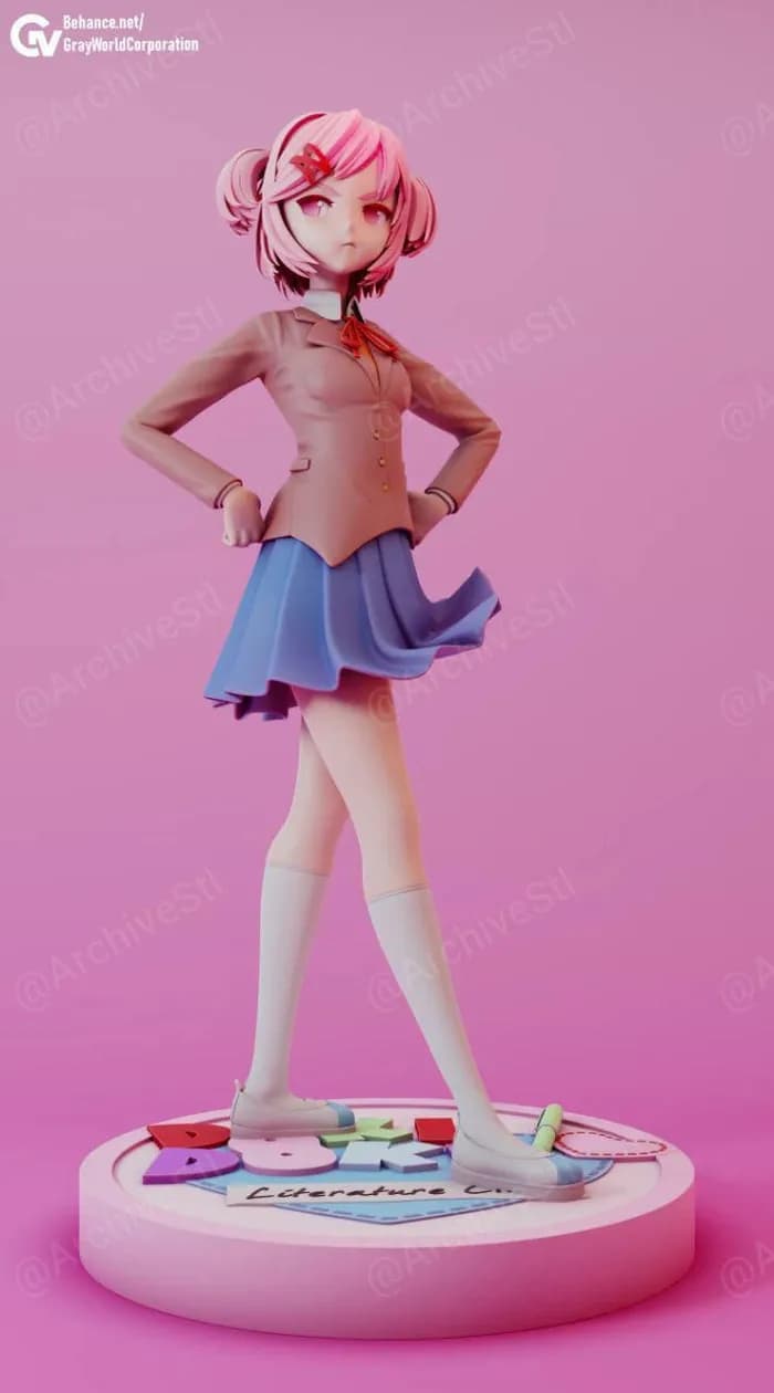 STL - Natsuki Figure from Doki Doki Literature Club