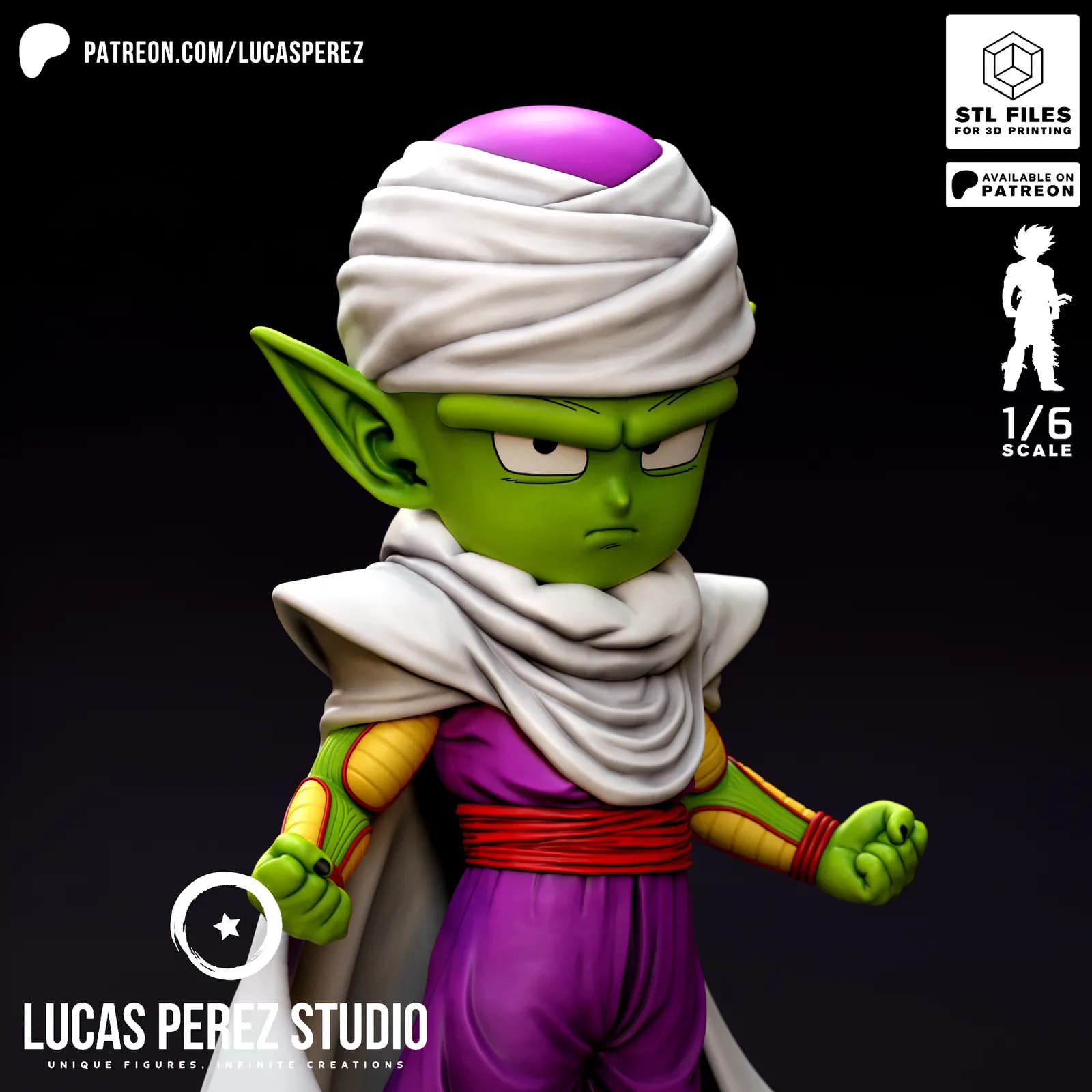 STL - Figura Piccolo Daima de Dragon Ball render 2