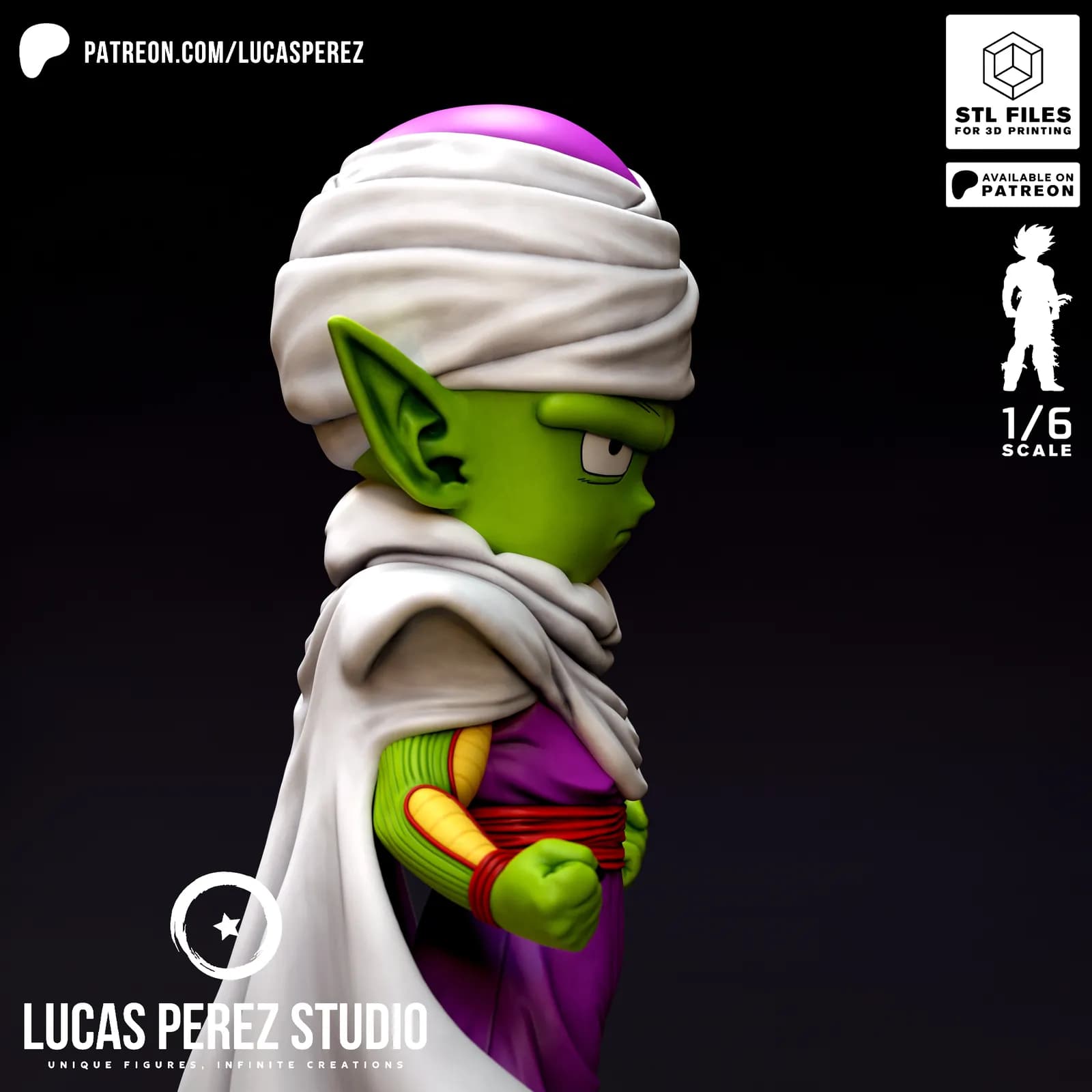 STL - Figura Piccolo Daima de Dragon Ball render 4
