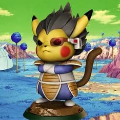 STL - Figura Pikachujin estilo Dragon Ball render 1