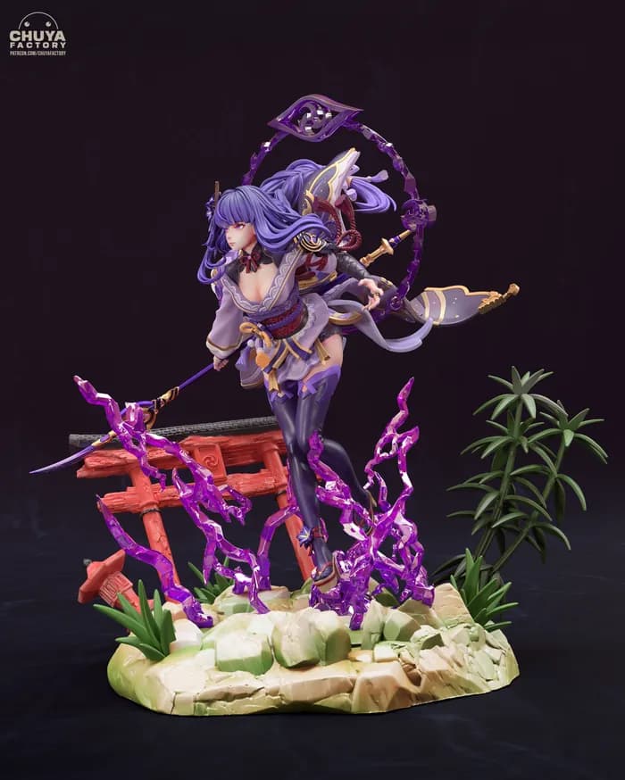 STL - Figura Raiden Shogun Genshin Impact render 3