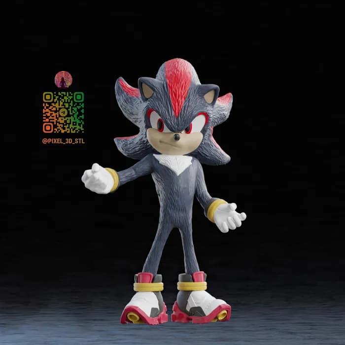 STL - Figura Shadow The Hedgehog render 2