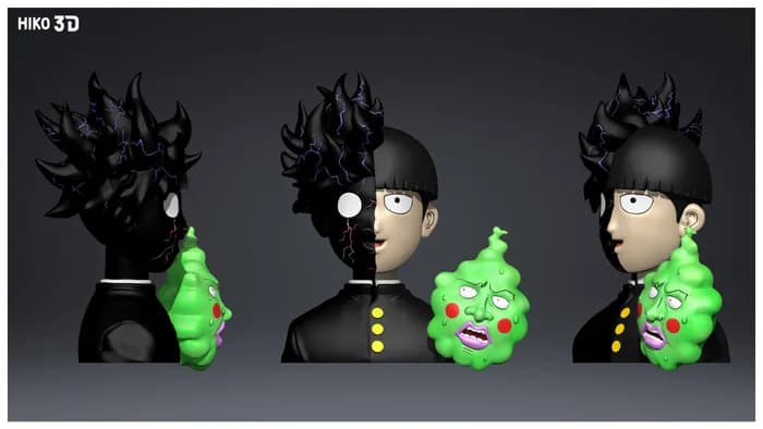STL - Figura Shigeo Kageyama Mob Psycho 100 render 3