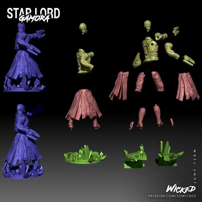 STL - Figura Star Lord Guardianes de la Galaxia render 3
