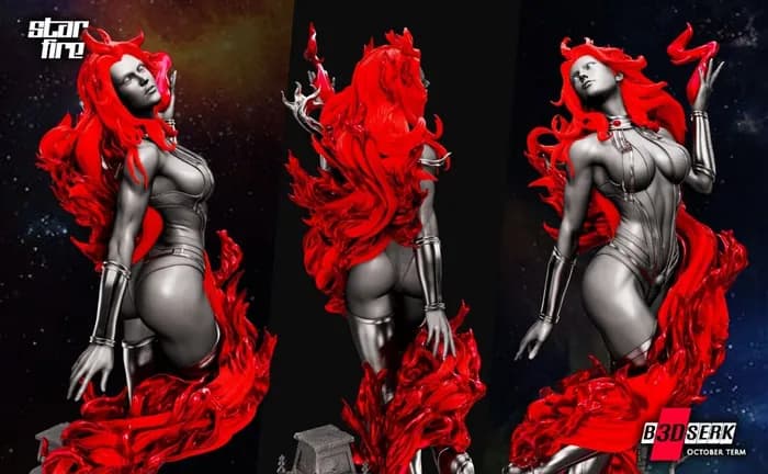 STL - Figura Starfire con temática de fuego render 4