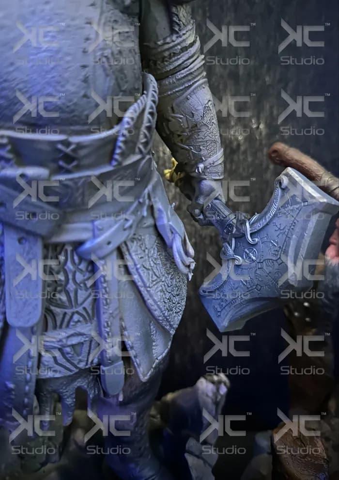 STL - Figura Thor Dios de la Guerra Ragnarok render 5