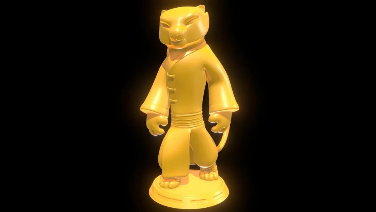 STL - Figura Tigresa Estilo Kung Fu Panda render 1