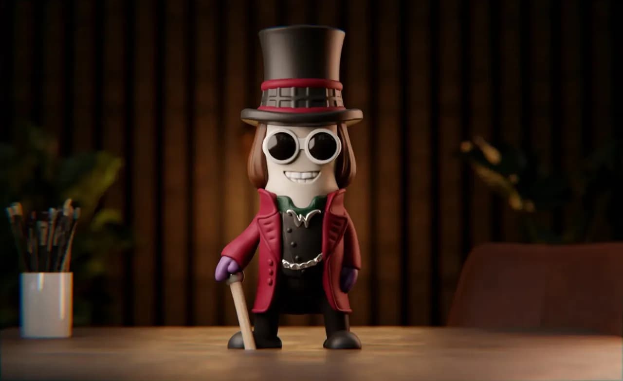 STL - Figura Willy Wonka render 2