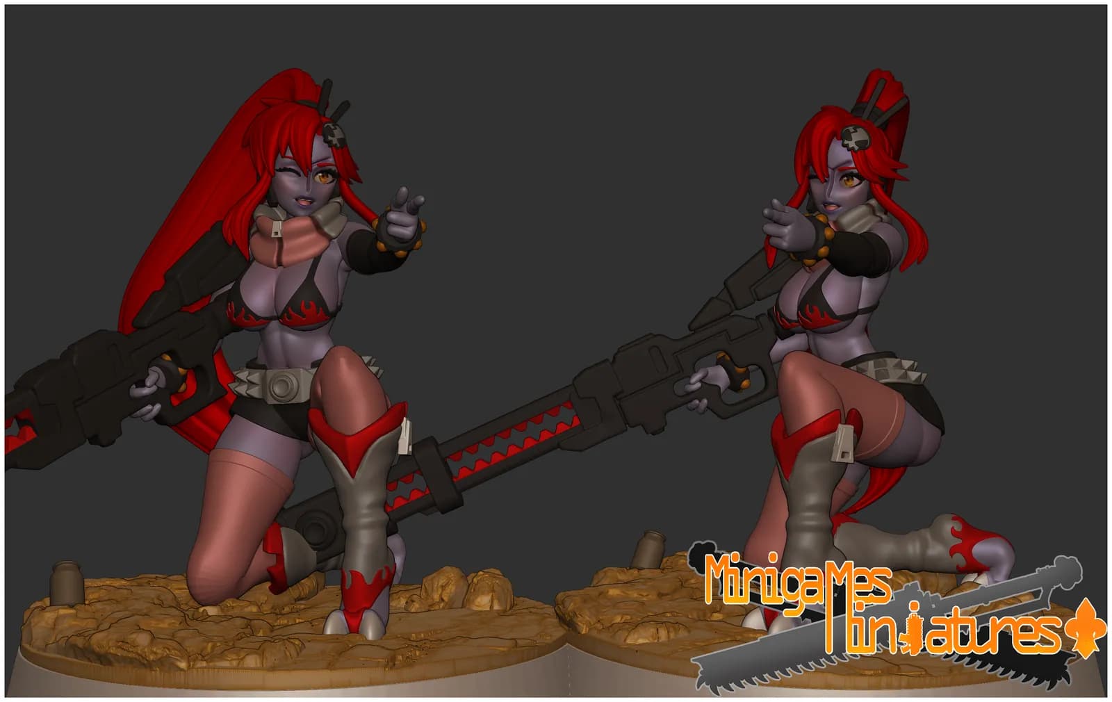 STL - Figura Yoko Littner Bikini con Arma render 2