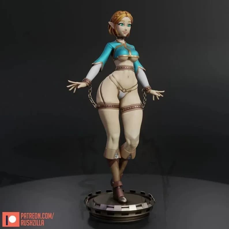 STL - Figura Zelda estilo anime render 2