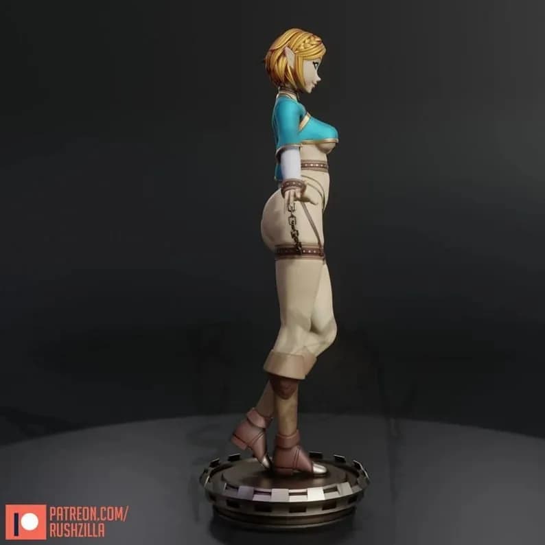 STL - Figura Zelda estilo anime render 3