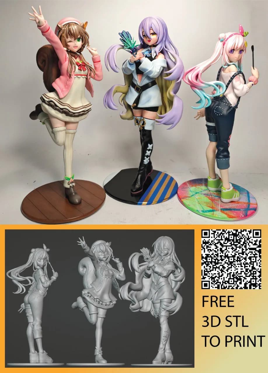 STL - Figuras anime de VTuber Airani Iofifteen render 1