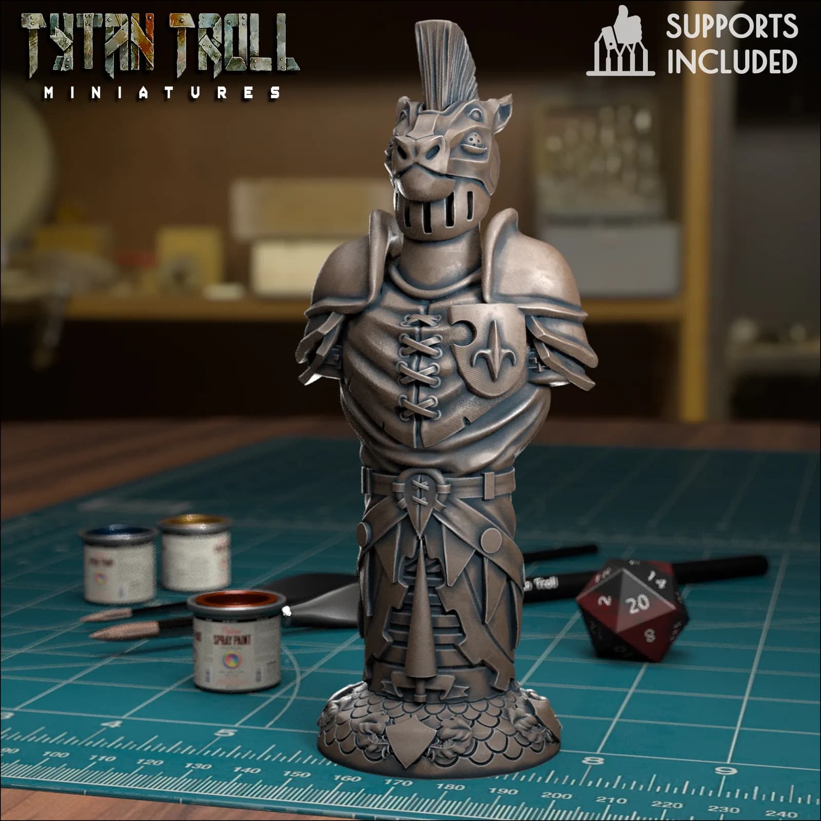 STL - Figuras de ajedrez de fantasía medieval render 4