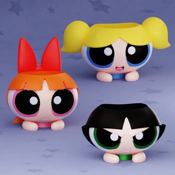 STL - Figuras de las Supernenas estilo chibi render 1