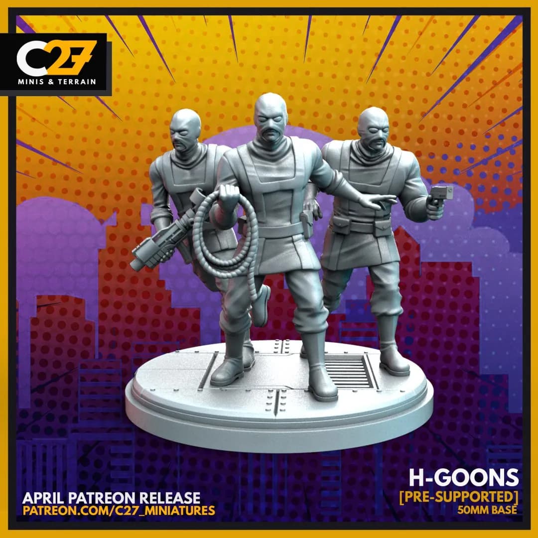 STL - Figuras de matones Hydra estilo cómic render 1