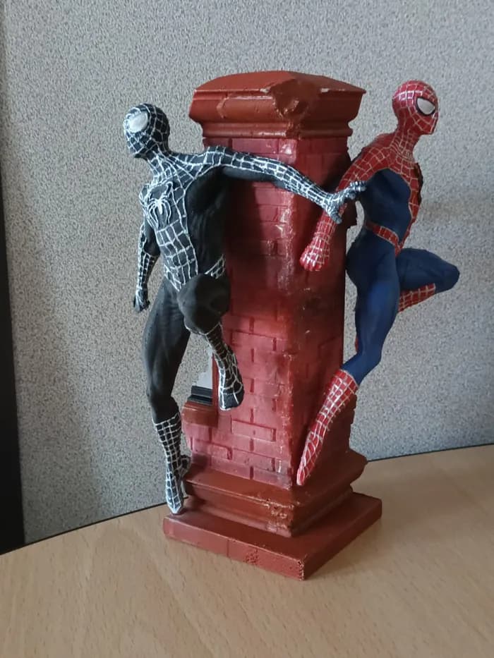 STL - Figuras de Spider Man Negro y Rojo render 1