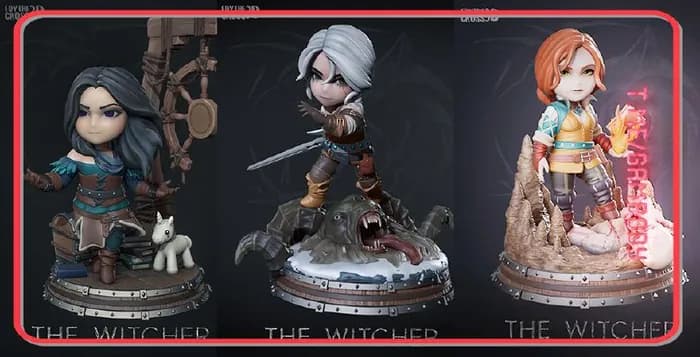 STL - Figuras Estilizadas de The Witcher render 1