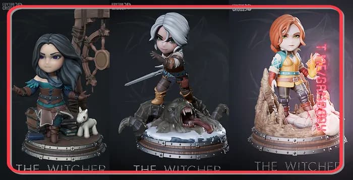 STL - Figuras Estilizadas de The Witcher render 2