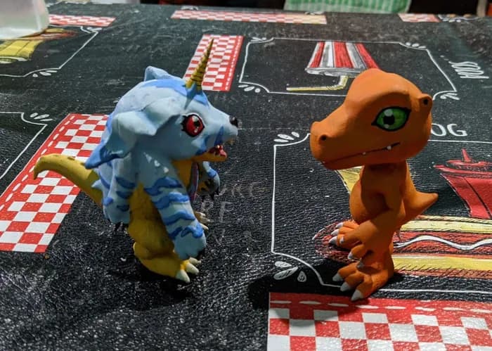 STL - Figuras Gabumon y Agumon de Digimon render 1