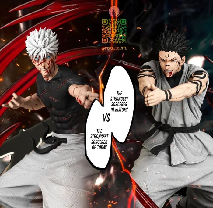 STL - Figuras Satoru Gojo y Ryomen Sukuna render 3