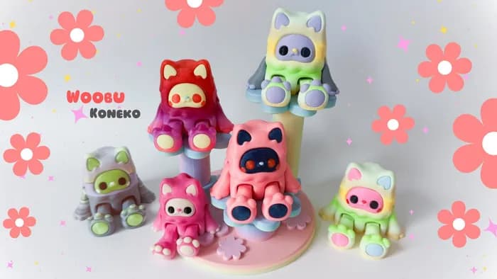 STL - Figuras Woobu Koneko render 2