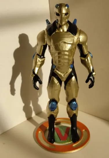 STL - Figurilla dorada de personaje de videojuego render 1