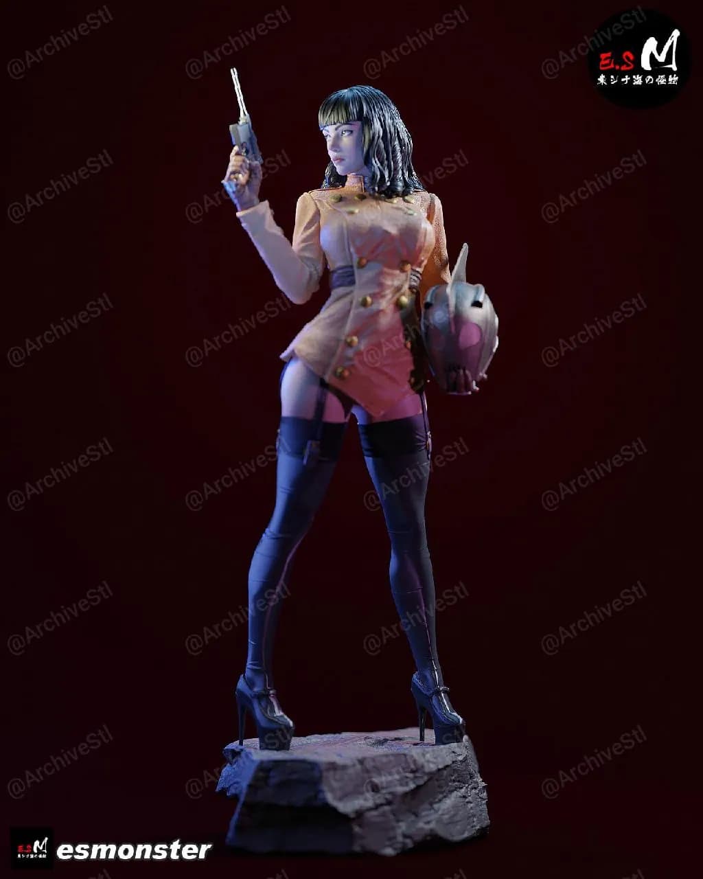 STL - Figurina de mujer rocketeer con casco