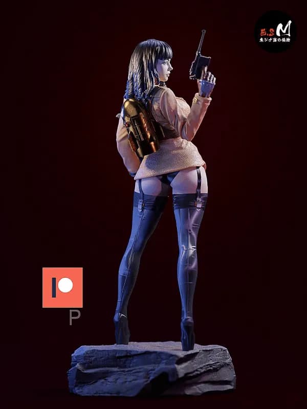 STL - Figurina de mujer rocketeer con casco render 2