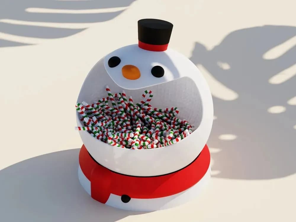 STL - Figurita de Muñeco de Nieve Navideño render 1
