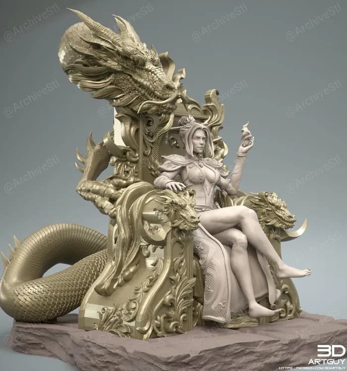 STL - fire dragon render 2