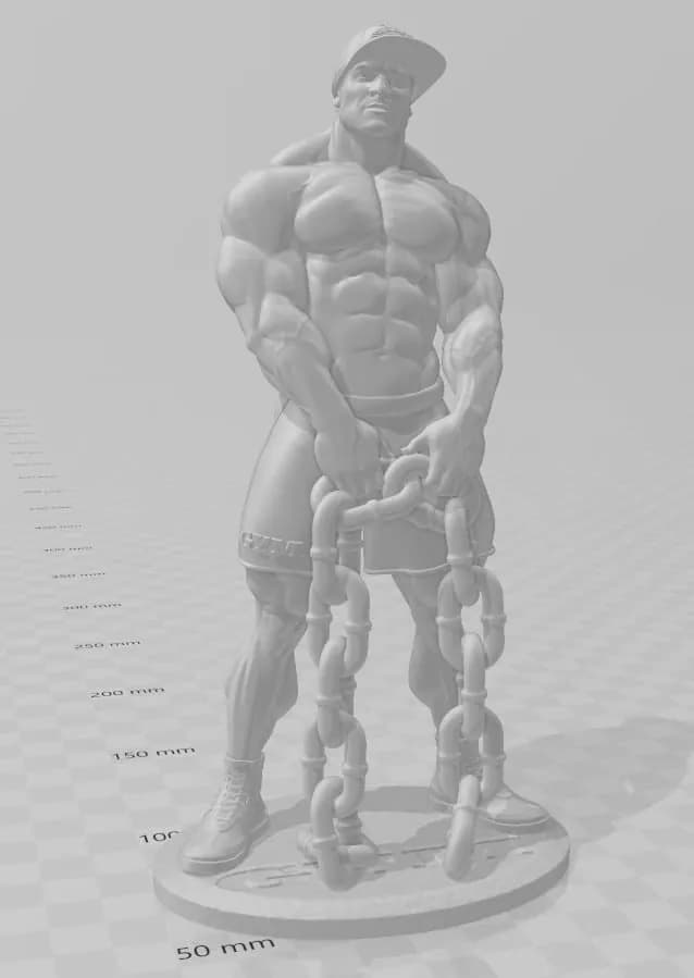 STL - Fisicoculturista con cadena render 1