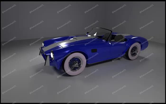 STL - Ford Cobra Clásico Azul render 1