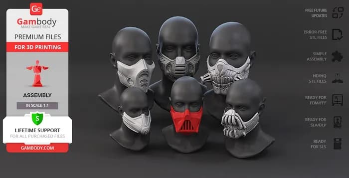 STL - fun face masks gambody render 1