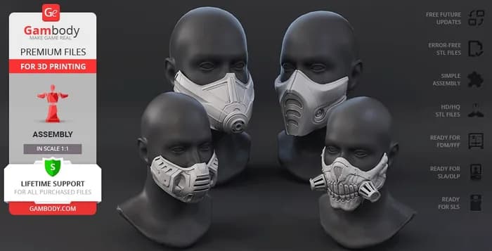STL - fun face masks gambody render 2