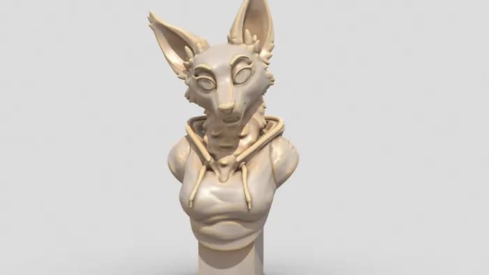 STL - furry bust prototype 3d printable stl render 1