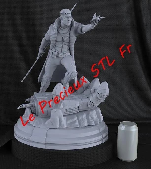 STL - Gambito de la colección de superhéroes render 1