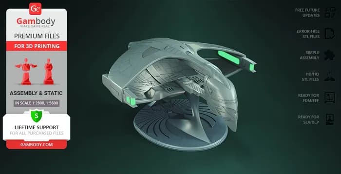 STL - gambody star trek tng romulan warbird render 2