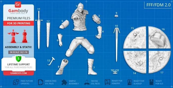 STL - gambody the witcher render 2