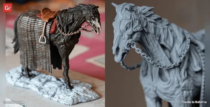 STL - game of thrones wight horse gambody render 2