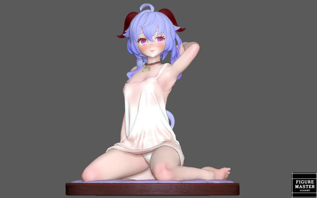 STL - Ganyu de Genshin Impact en camisón render 1