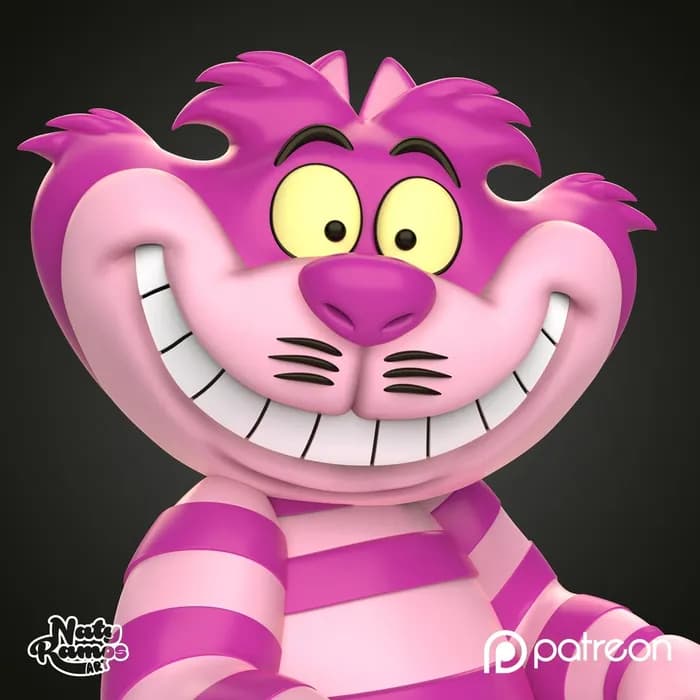 STL - Gato de Cheshire de Alicia en el País de las Maravillas render 2