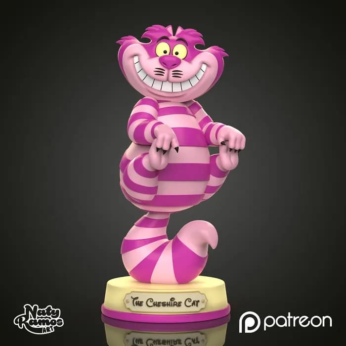 STL - Gato de Cheshire de Alicia en el País de las Maravillas render 3