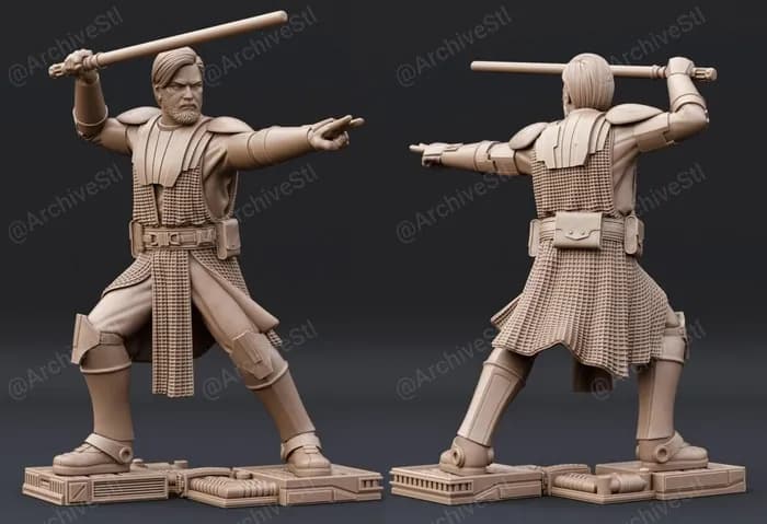 STL - general obi wan kenobi star wars stl render 1