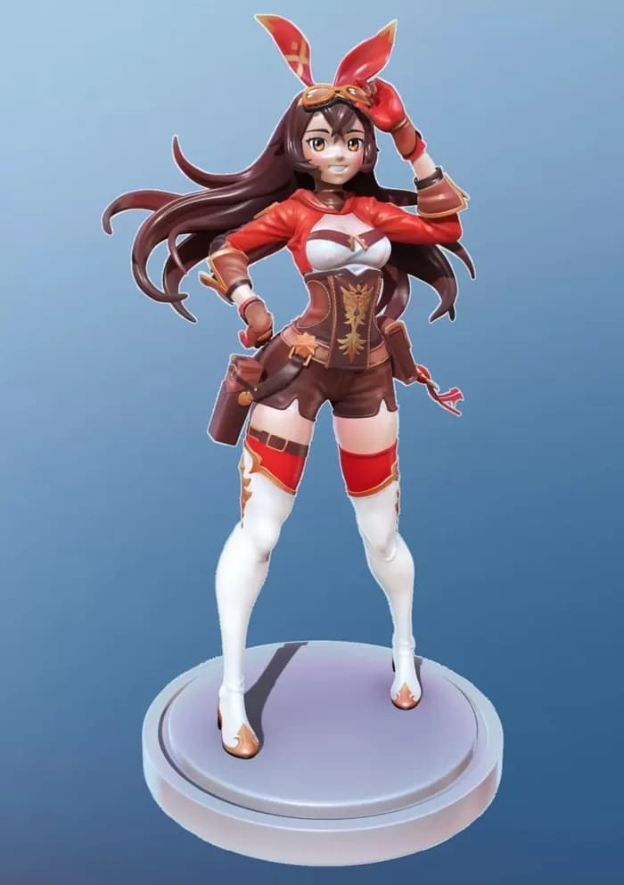 STL - genshin amber figure stl render 1