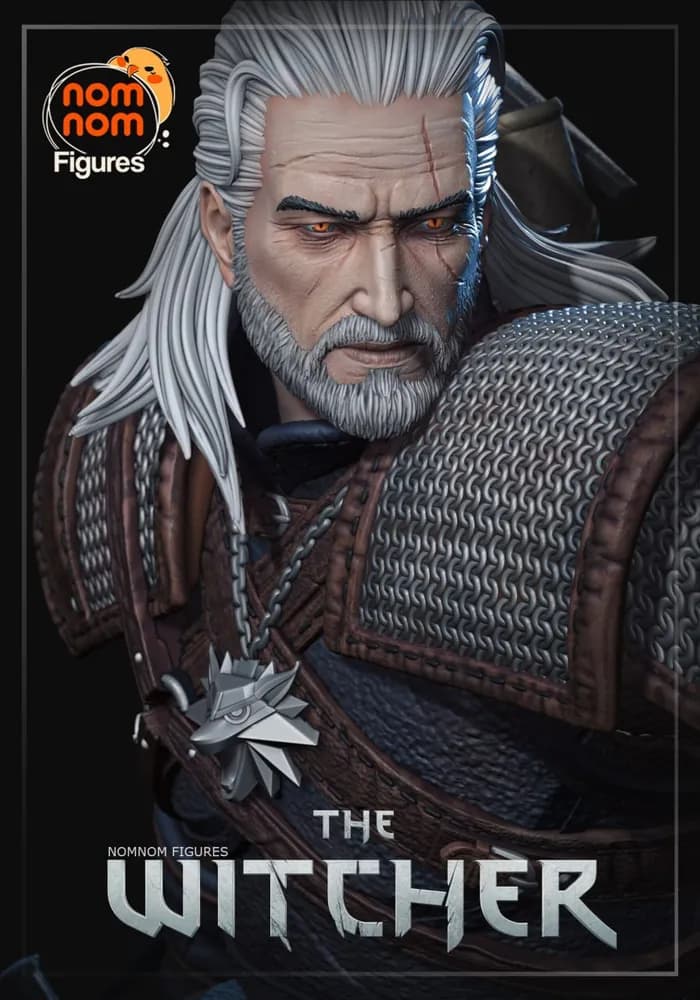 STL - geralt the witcher 75mm x render 2