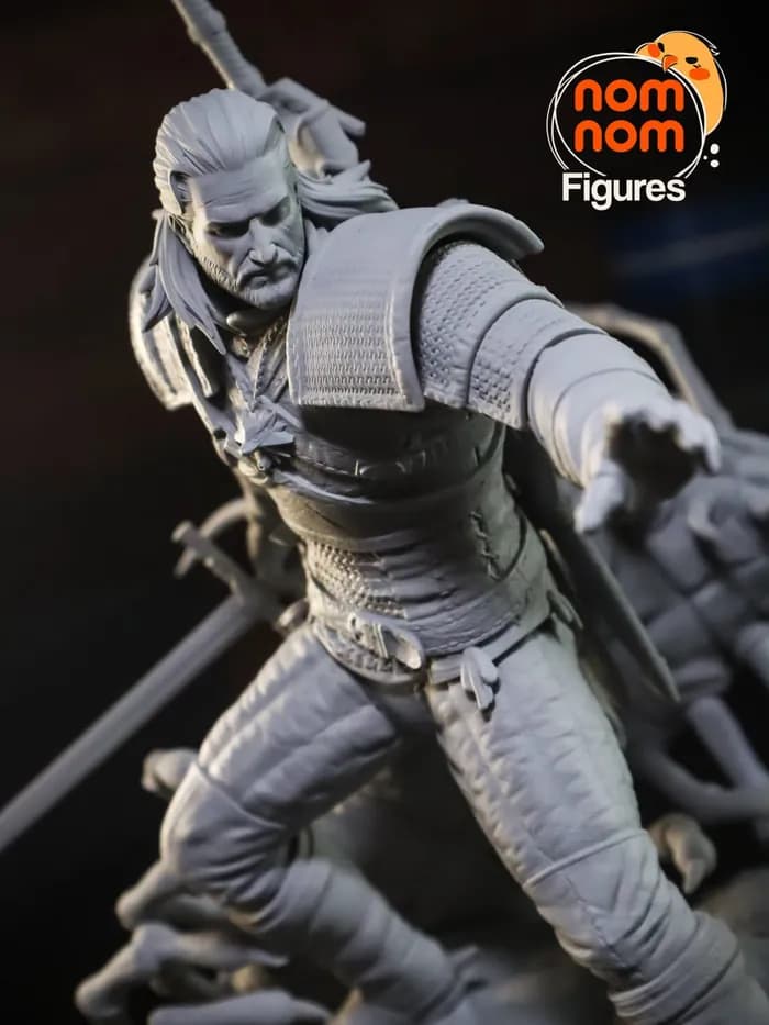 STL - geralt the witcher 75mm x render 3