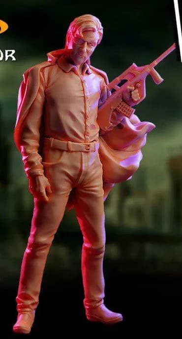 STL - Gobernador con rifle render 2