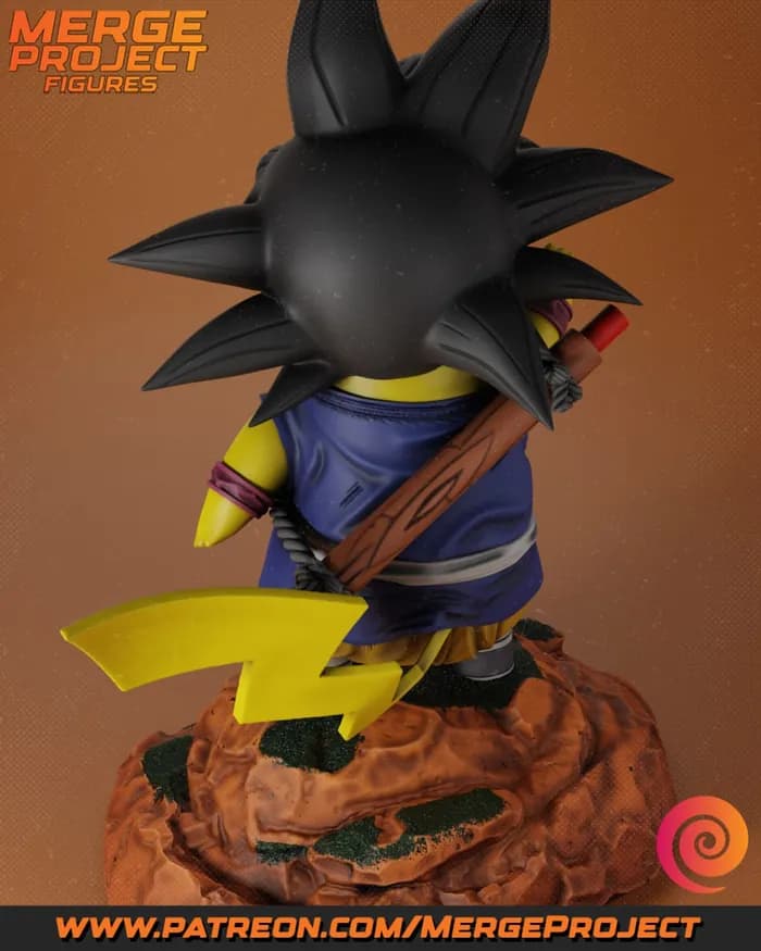 STL - gochu pikachu goku render 3