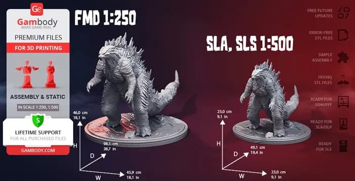 STL - godzilla 2014 gambody render 3