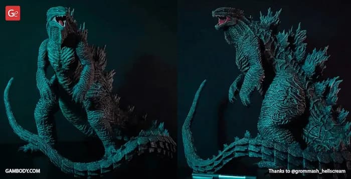 STL - godzilla extreme 3d printing figurine render 2